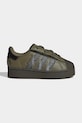 Otroške superge adidas Originals SUPERSTAR LED LIGHTS Zrnato usnje zelena IH6391
