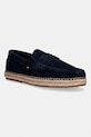Tommy Hilfiger espadryle męskie zamszowe FLEXIBLE HILFIGER SDE ESPADRILLE granatowy FM0FM05794