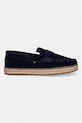 Tommy Hilfiger espadryle męskie zamszowe FLEXIBLE HILFIGER SDE ESPADRILLE FM0FM05794 granatowy SS26