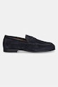 Tommy Hilfiger mokasíny dámske semišové FLEXIBLE SLIM SUEDE LOAFER FM0FM05745 tmavomodrá SS26