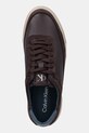 Calvin Klein sneakersy skórzane BASKET CUPSOLE LACEUP LTH-NU brązowy YM0YM01354