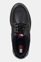 Tommy Jeans półbuty skórzane ARCHIVE 01 BOAT SHOE LEATHER czarny EM0EM01651