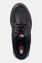 Tommy Jeans półbuty skórzane ARCHIVE 01 BOAT SHOE LEATHER czarny EM0EM01651