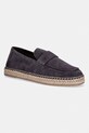 Calvin Klein espadryle męskie zamszowe ESPADRILLE LOAFER BAND SU szary HM0HM02072