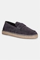 Calvin Klein espadryle męskie zamszowe ESPADRILLE LOAFER BAND SU szary HM0HM02072