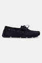 Calvin Klein mocasini pentru bărbați, din piele întoarsă DRIVER BOAT SU HM0HM02084 bleumarin SS26