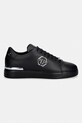 Philipp Plein sneakersy skórzane Leather Lo-Top Hexagon USC0379.PLE075N.0202 czarny SS26