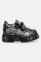 New Rock półbuty skórzane PULIK ACERO, TOWER NEGRO ACERO + lateral + M.120N.C76 szary SS26