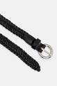 United Colors of Benetton pasek pleciony damski skórzany 6DZCVL007 czarny SS26