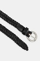 United Colors of Benetton pasek pleciony damski skórzany 6DZCVL007 czarny SS26