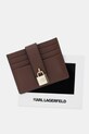 Karl Lagerfeld etui na karty skórzane K/AUTOGRAPH brązowy B1W32025