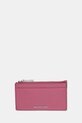 MICHAEL Michael Kors etui na karty skórzane etui na karty różowy 32F5SJ6D8L
