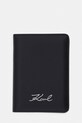 Karl Lagerfeld etui na paszport damskie skórzane K/SIGNATURE czarny B2W32069