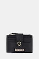 Blauer portfel damski z imitacji skóry czarny DIN01