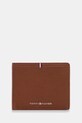 Tommy Hilfiger portfel skórzany skóra licowa brązowy AM0AM13971
