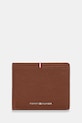 Tommy Hilfiger portfel skórzany skóra licowa brązowy AM0AM13971