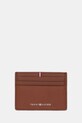 Tommy Hilfiger etui na karty skórzane aplikacja brązowy AM0AM13972