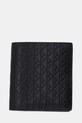 Calvin Klein portfel skórzany drobny wzór czarny LV04D1127G