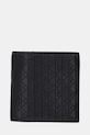 Calvin Klein portfel skórzany drobny wzór czarny LV04D1145G