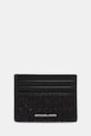 Michael Kors etui na karty skórzane drobny wzór czarny 39R6SHDD2L