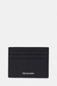 Trussardi etui na karty skórzane nadruk czarny I020E000107N