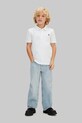 Dečki Calvin Klein Jeans polo majica otroška bombažna LVCKSJB29B.128.176.PPY2 bela
