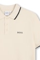 Αγορίστικα Παιδικά βαμβακερά μπλουζάκια πόλο BOSS J53169.114.150 μπεζ