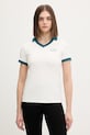 EA7 Emporio Armani t-shirt treningowy z elastanem beżowy AF12117.7W000891