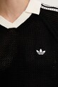 adidas Originals Πλεκτό μπλουζάκι πόλο Γυναικείο από διάτρητο κροσέ KC6491 μαύρο
