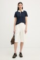 A.P.C. polo damskie bawełniane COGWZ.F26587 granatowy SS26