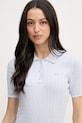 Lacoste svetrové polo dámské s bavlnou modrá AF0972