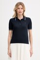Lacoste polo swetrowe z bawełną damskie granatowy AF0972