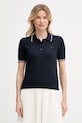 Lacoste polo swetrowe z bawełną damskie granatowy AF0972