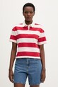 Levi's polo damskie bawełniane ARIES RUBGY czerwony 004GQ.0004