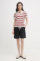 Tommy Hilfiger polo damskie bawełniane z elastanem WW0WW49247 beżowy SS26