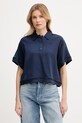 Lacoste polo z lyocellem damskie granatowy CF0061