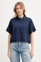 Lacoste polo z lyocellem damskie granatowy CF0061