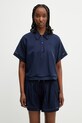 Lacoste polo z lyocellem damskie granatowy CF0061