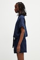 Lacoste polo z lyocellem damskie CF0061 granatowy SS26