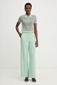 Patrizia Pepe polo swetrowe damskie lniane 2K0376.K336 zielony SS26