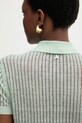 Patrizia Pepe polo swetrowe damskie lniane 2K0376.K336 zielony