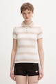 Tommy Jeans polo damskie bawełniane z elastanem beżowy DW0DW22327