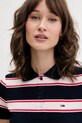 Tommy Jeans polo damskie bawełniane z elastanem granatowy DW0DW22327
