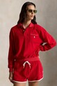 Polo Ralph Lauren pulover ženski bombažen LT WT COTTON TERRY-KNT-POLO rdeča 211A12737003