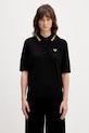 Fred Perry polo z dodatkiem wełny gładkie czarny K2125