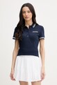 Lacoste polo damskie z bawełną granatowy PF0582