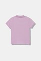United Colors of Benetton polo dziecięce bawełniane z elastanem 3WG9C300O.G.Stagionale fioletowy SS26
