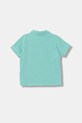 United Colors of Benetton polo dziecięce bawełniane 3089G3008.P.Stagionale turkusowy SS26
