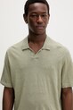 Les Deux polo męskie z lnem Emmanuel zielony 1001298