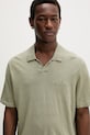 Les Deux polo męskie z lnem Emmanuel zielony 1001298